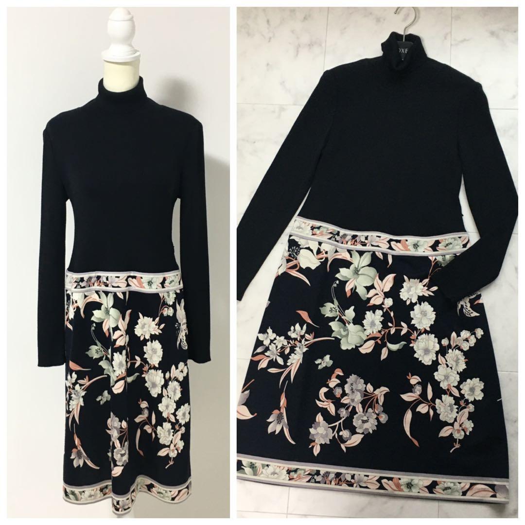 新品同様　LEONARD レオナール　ウール　ニットハイネック　ワンピース　42