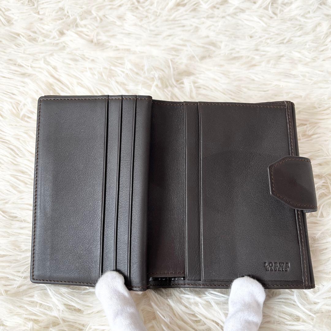 新品未使用✨LOEWE ロエベ　アナグラム　折り財布　スエード　ブラウン