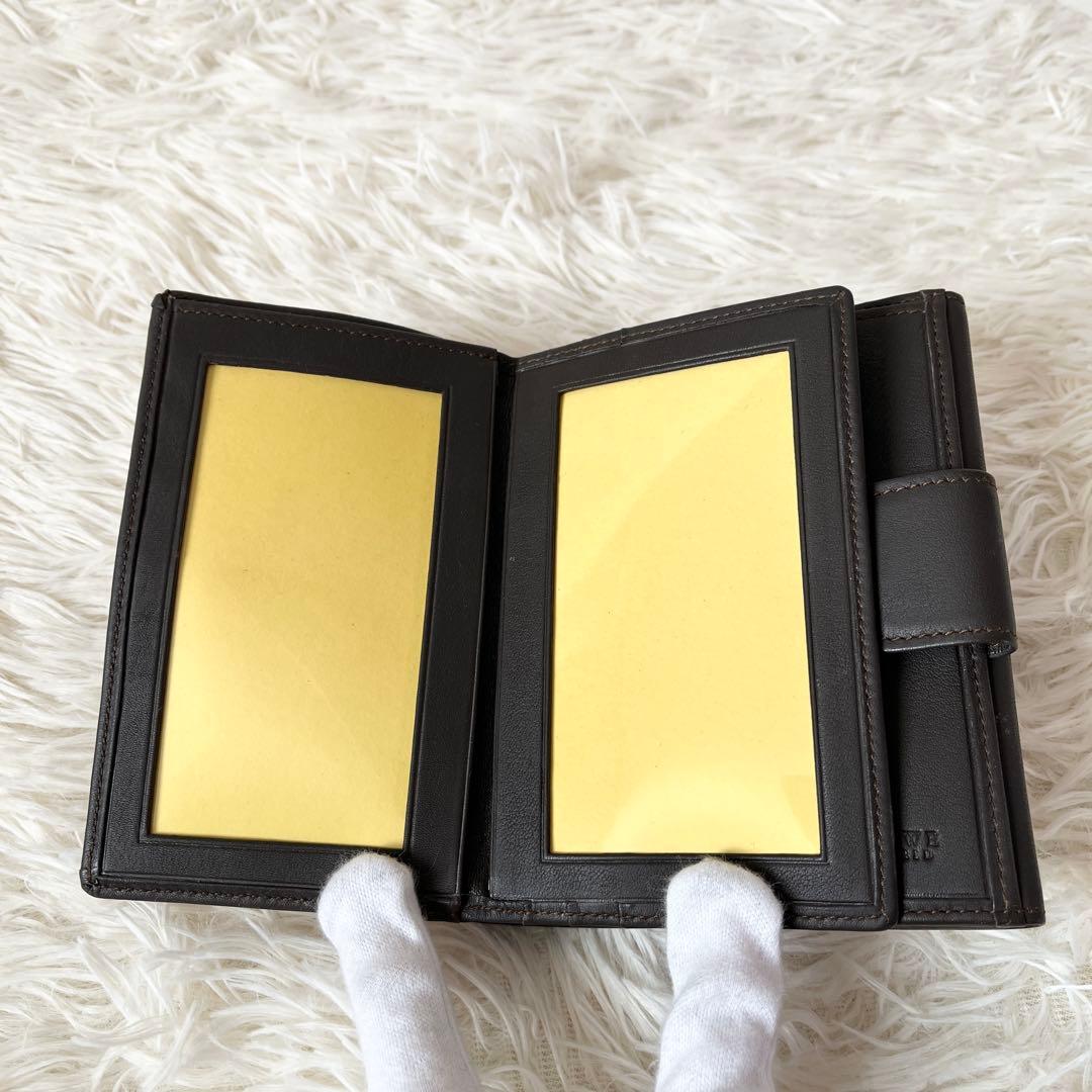 新品未使用✨LOEWE ロエベ　アナグラム　折り財布　スエード　ブラウン
