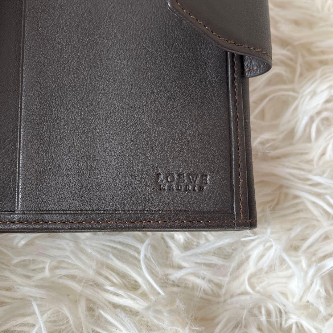 新品未使用✨LOEWE ロエベ　アナグラム　折り財布　スエード　ブラウン