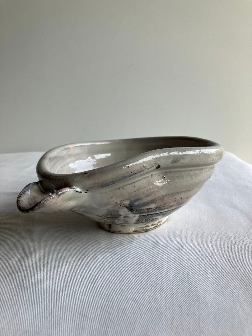 粉引き片口３個　陶器鉢ボウル　白泥化粧掛け　酒器ピッチャー　粉青沙器