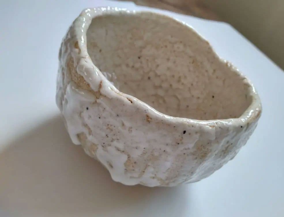 矢野景川　志野茶碗　鉄絵　抹茶碗