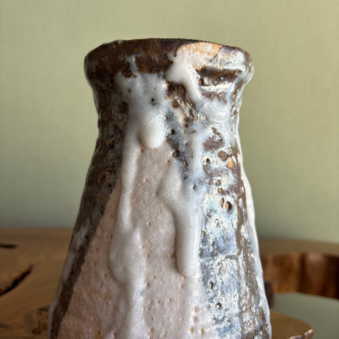 志野焼 花器 小崎一陽造 高さ19.5cm 共箱