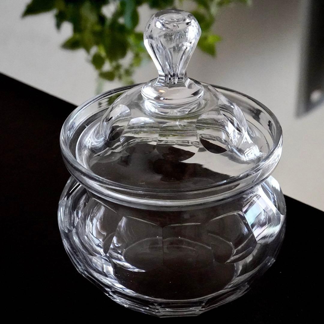 オールド サンルイ ボンボニエール★シュガーボウル 美品アンティーク クリスタル