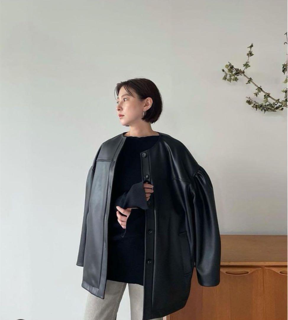 専用【CLANE】VOLUME SLEEVE LEATHER BLOUSON