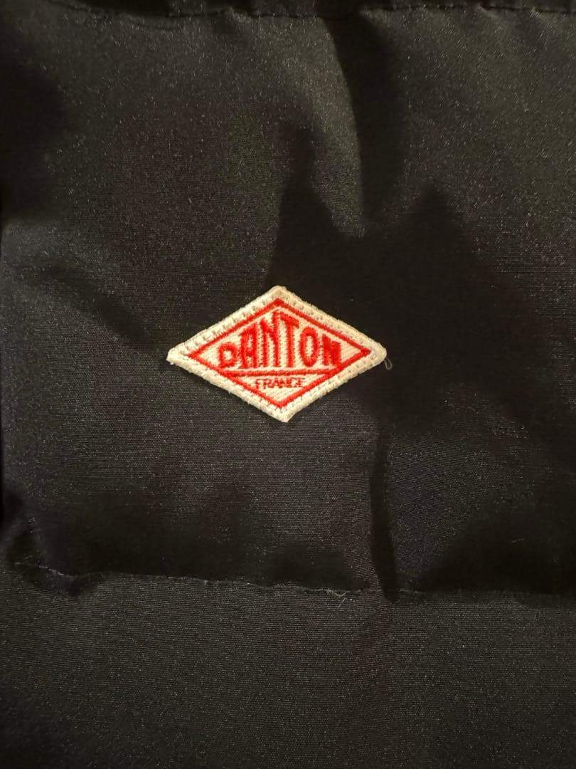 DANTON（ダントン）フードファー付きロングダウンジャケット36ブラック