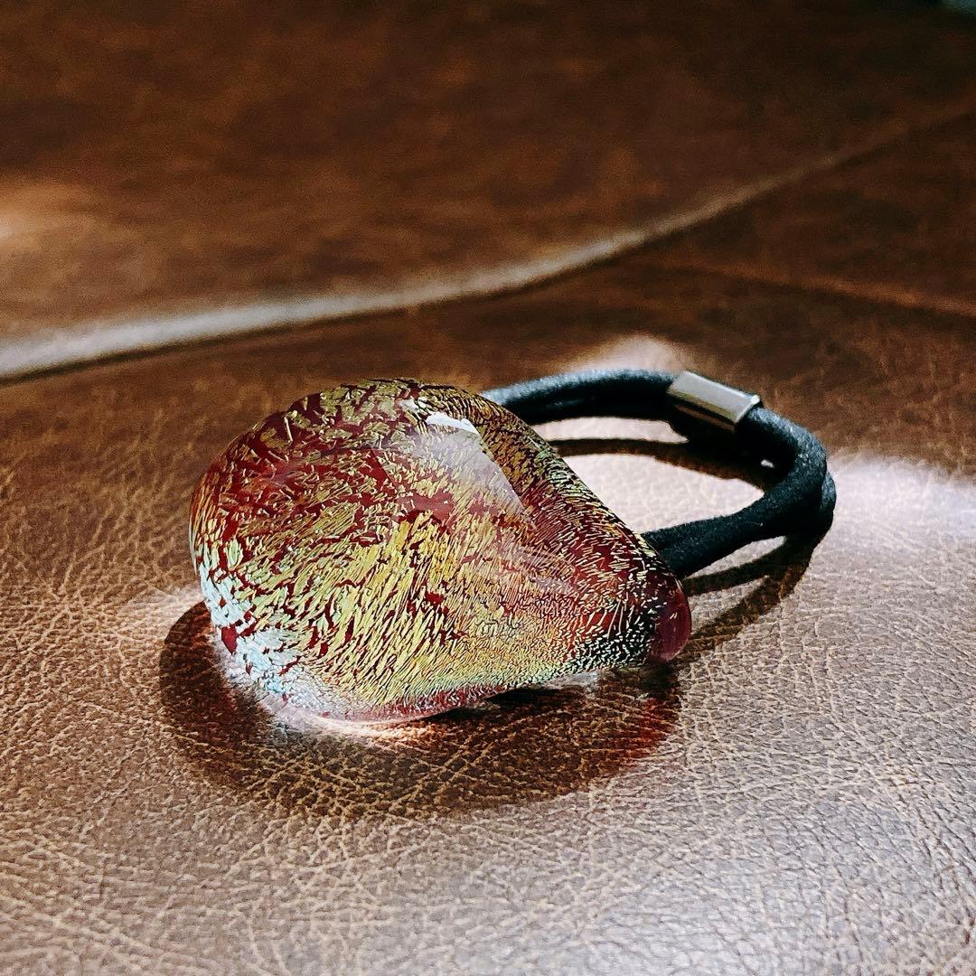 【新品】 コレットマルーフ グラスポニー 誕生石 赤 ゴールド 箔 ヘアゴム