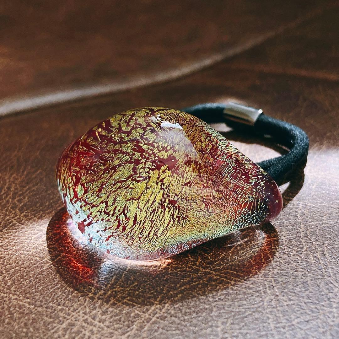 【新品】 コレットマルーフ グラスポニー 誕生石 赤 ゴールド 箔 ヘアゴム