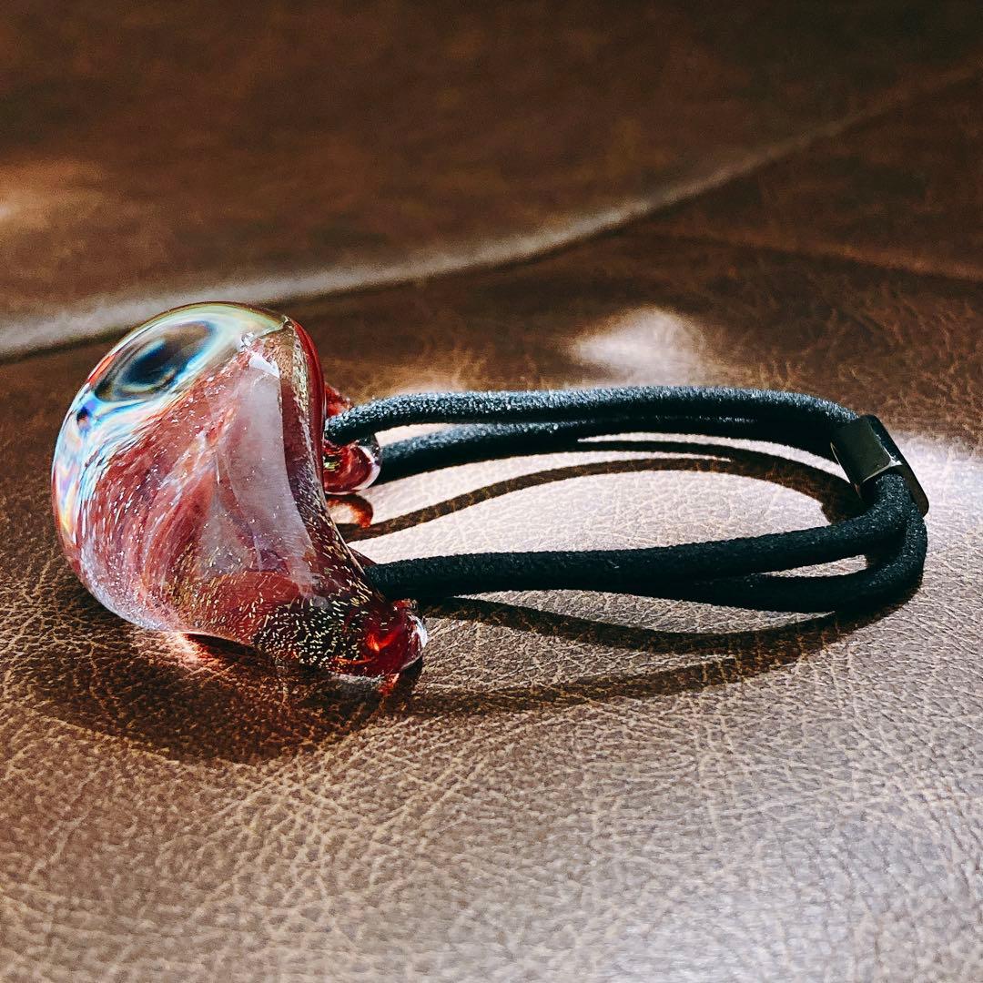 【新品】 コレットマルーフ グラスポニー 誕生石 赤 ゴールド 箔 ヘアゴム