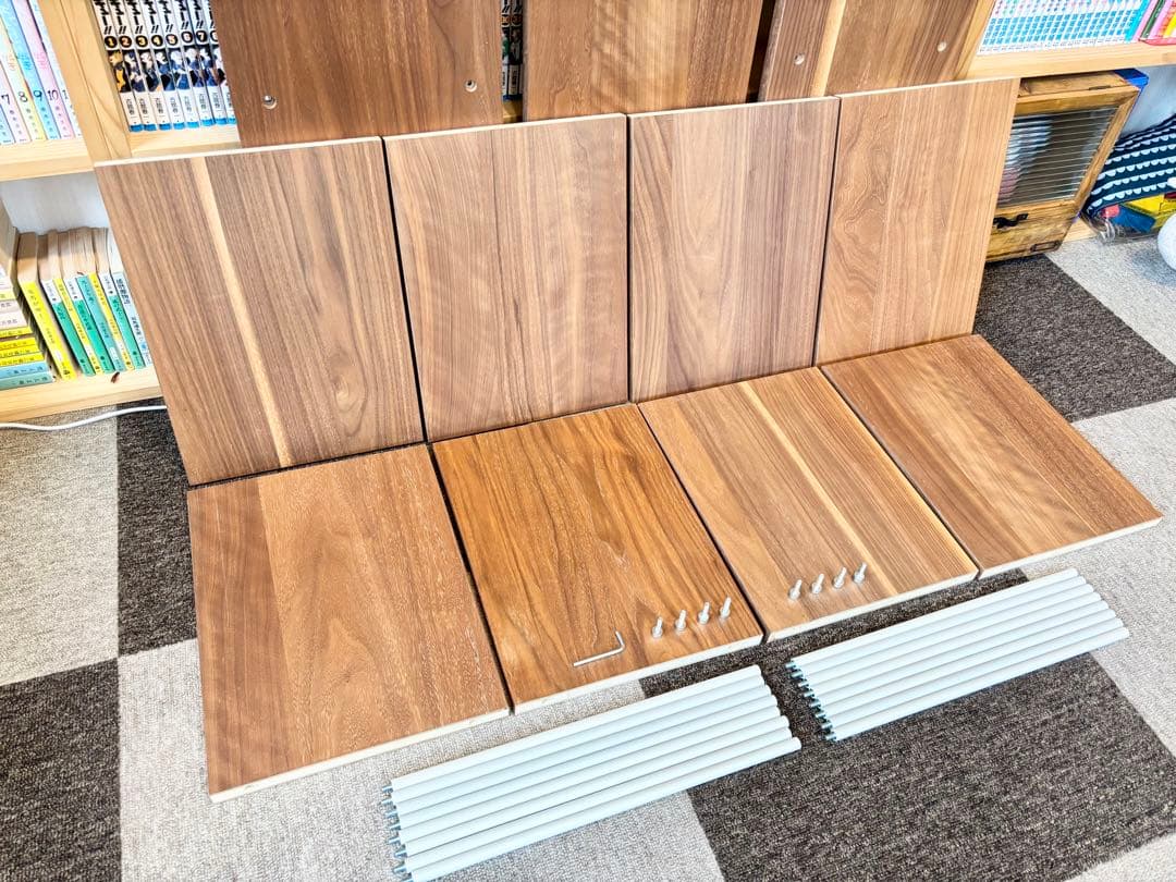 MUJI無印良品　スタッキングシェルフ3段×2列　ウォールナット材