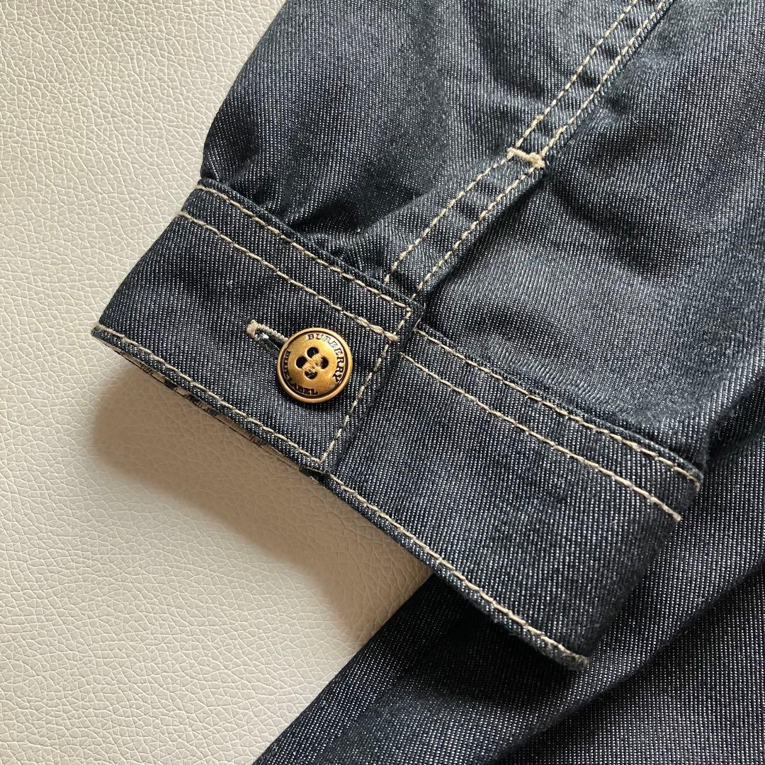 極美品 バーバリーブルーレーベル デニム シャツワンピース 金ボタン 38