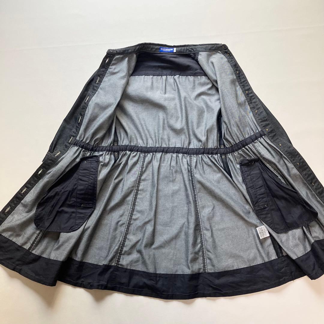極美品 バーバリーブルーレーベル デニム シャツワンピース 金ボタン 38