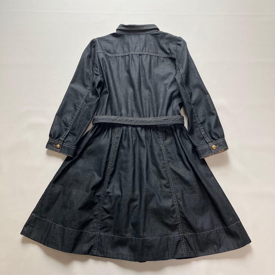 極美品 バーバリーブルーレーベル デニム シャツワンピース 金ボタン 38
