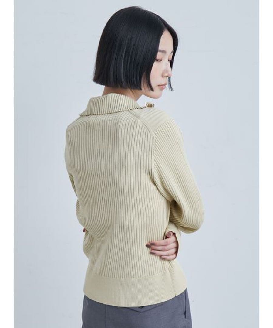 ミースロエ　ウェーブスリーブハーフジップニット