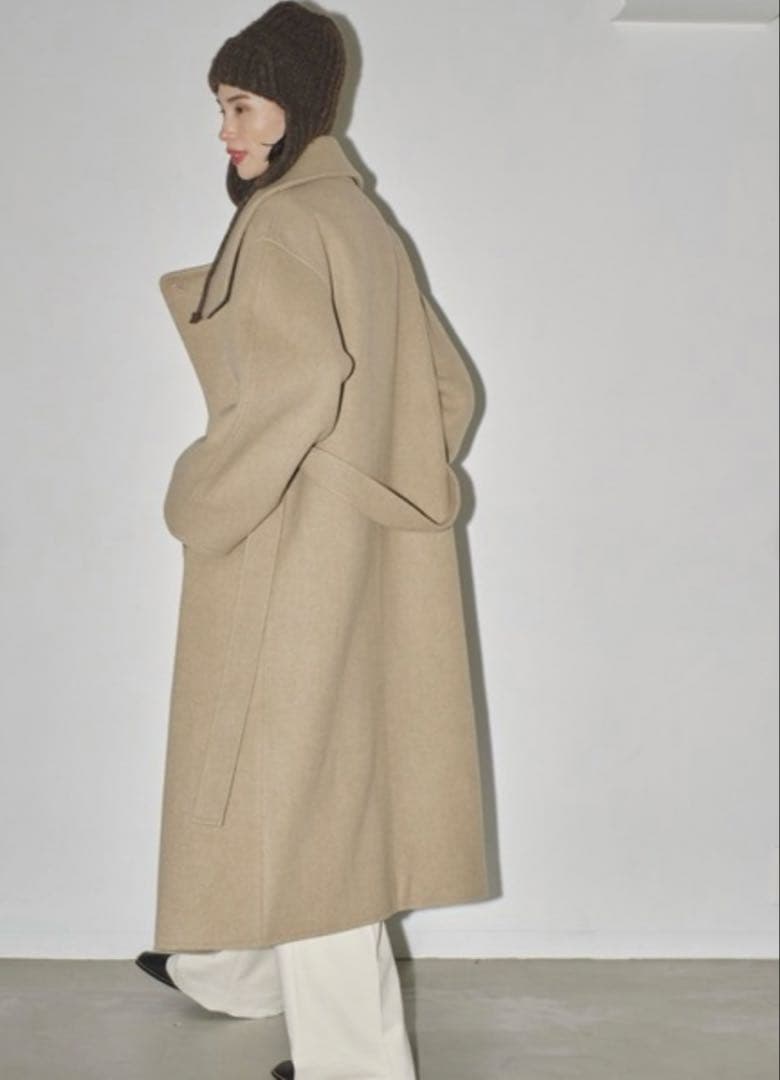 todayful スタンドカラーウールコート