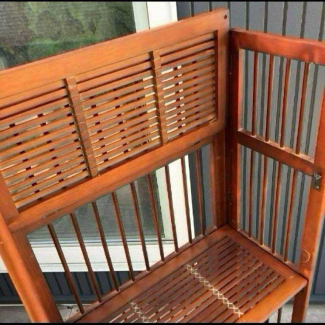 昭和レトロ 木製フレーム 4段折りたたみラック 飾り棚 花台 プランターラック