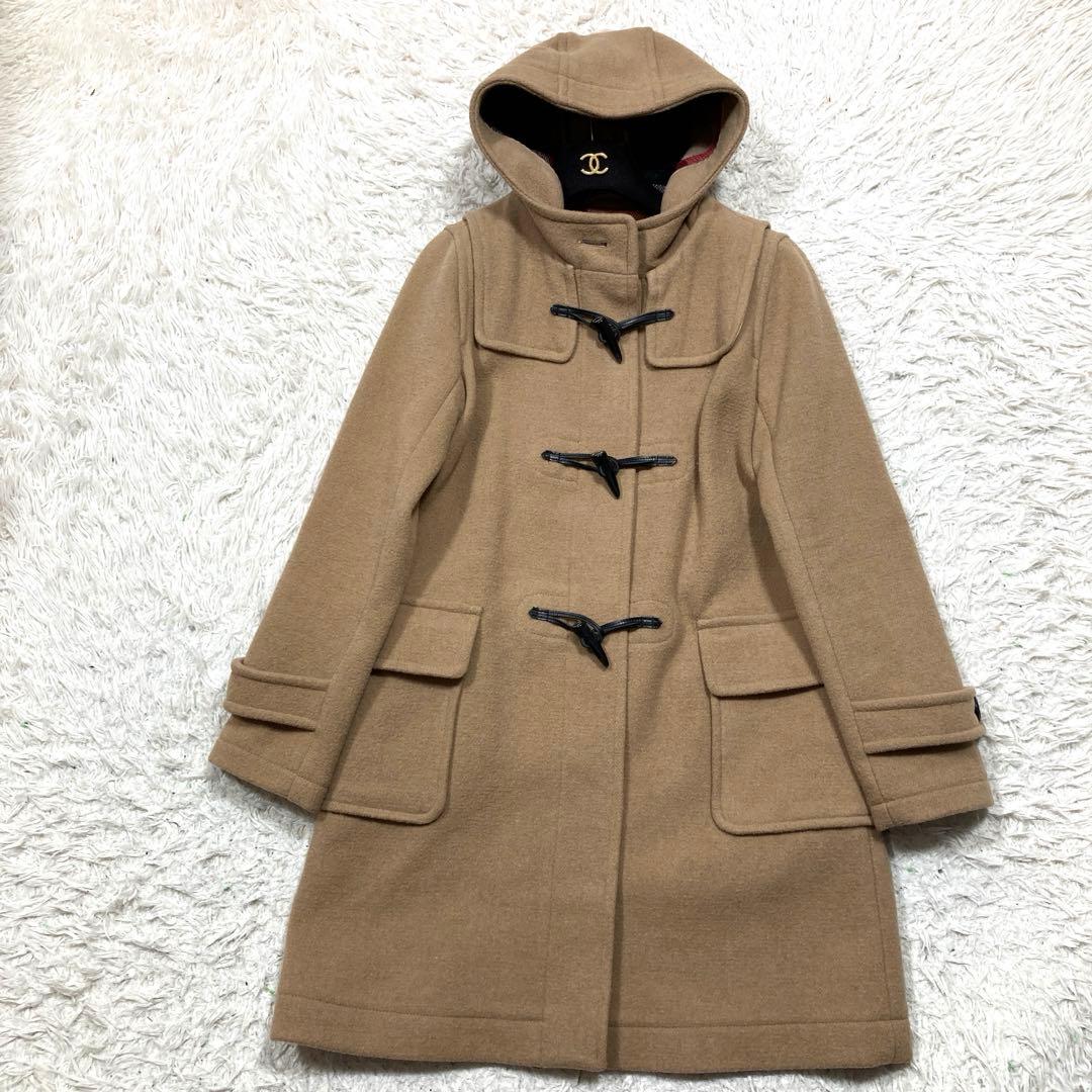 極美品　ブルーレーベルクレストブリッジ　ダッフルコート　キャメル　チェック　M位