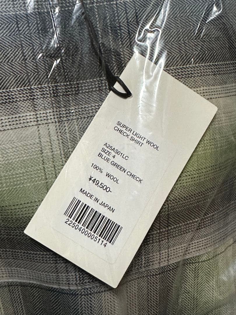 AURALEE SUPER LIGHT WOOL CHECK 25aw サイズ4