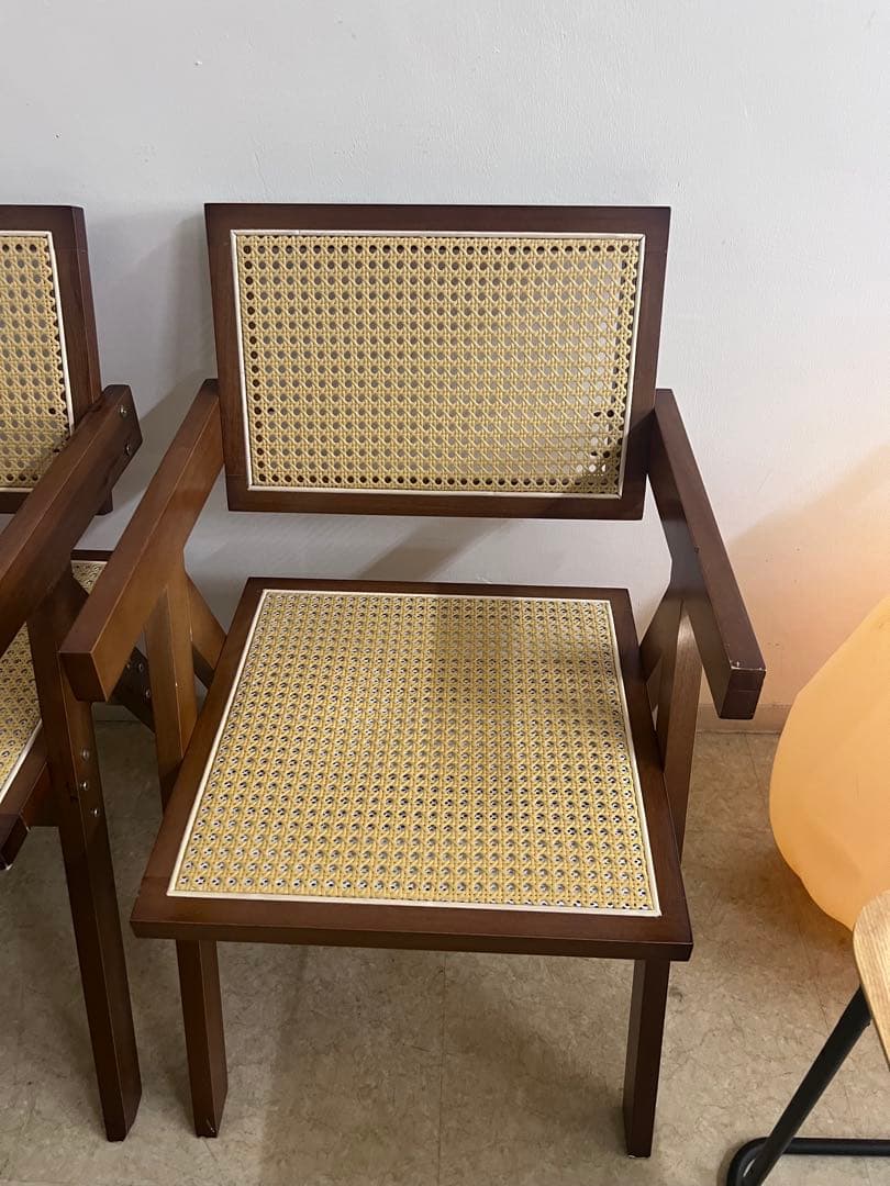 値下げ！ラタンチェア　籐編み　リプロダクトナチュラルウッド 高級