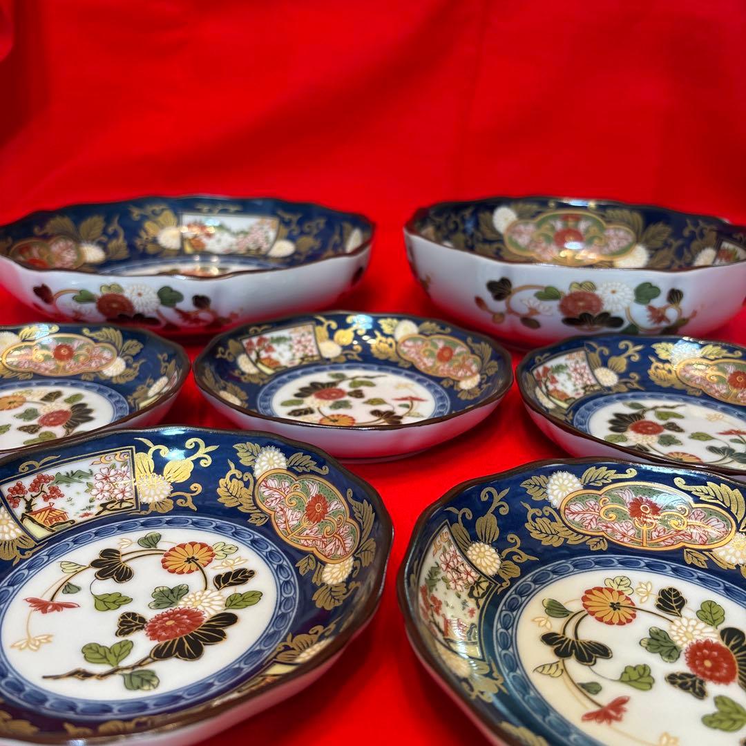 有田焼 仁祥窯 献上古伊万里・八角大皿 大鉢・八角取り皿5枚 計7点セット