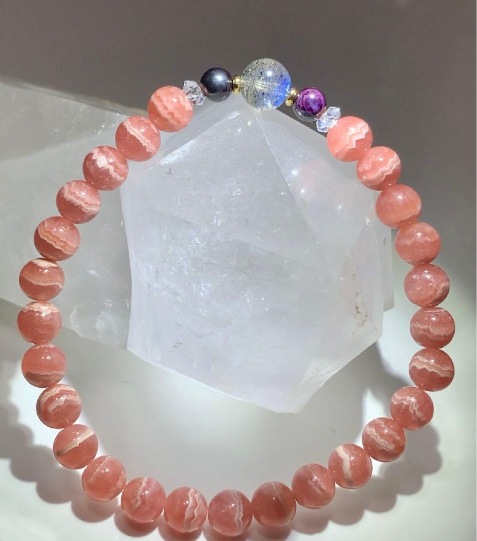 インカローズ　ラブラドライト　スギライト　ブレスレット