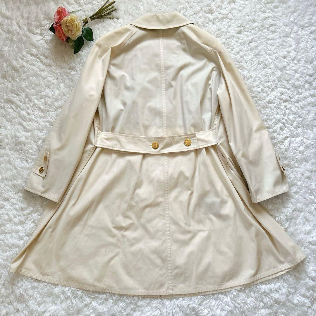 希少 バーバリー ステンカラーコート 金ボタン アーカイブ刺繍 ノバチェック M