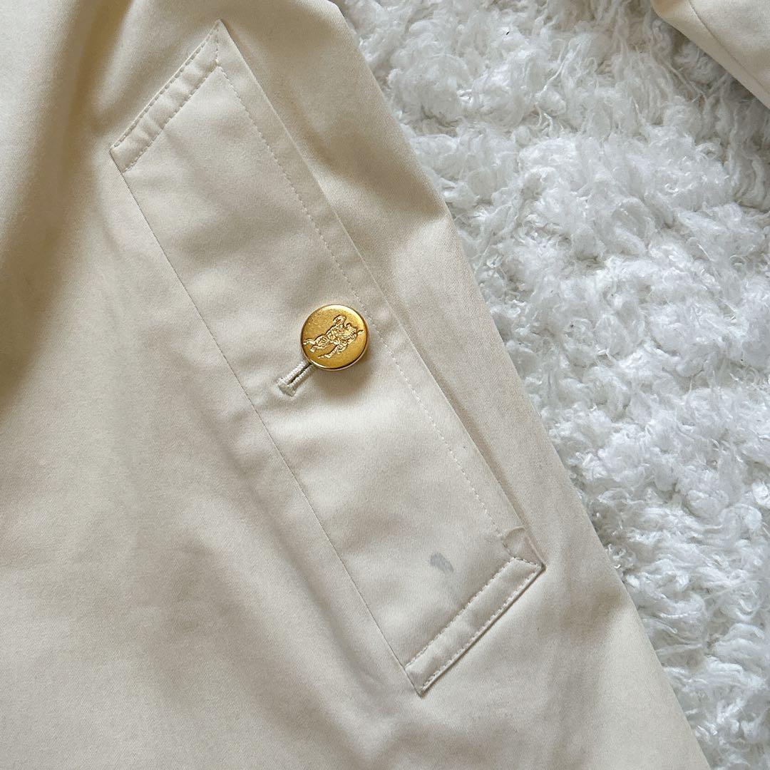 希少 バーバリー ステンカラーコート 金ボタン アーカイブ刺繍 ノバチェック M