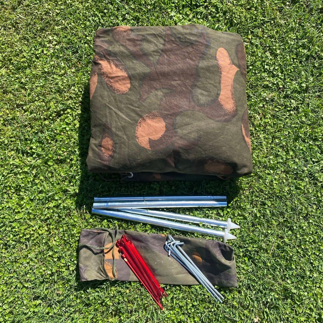 M*H様 【希少】ハンガリー軍　軍幕　テント　2枚連結　ファスナー付　ポール・ペ