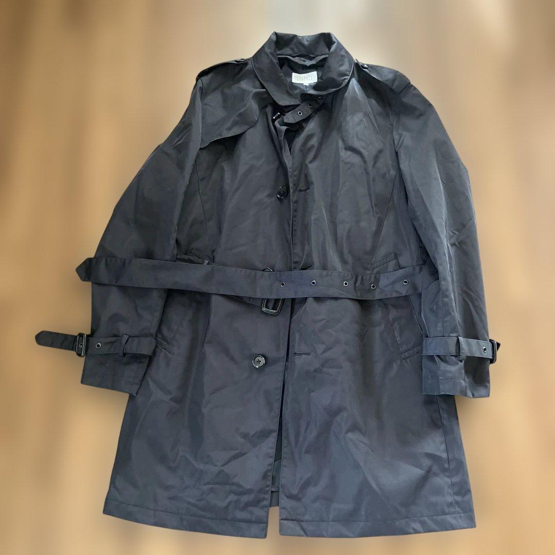 【匿名配送料込】バーニーズニューヨーク　トレンチコート　ライナー付き　メンズ　紺