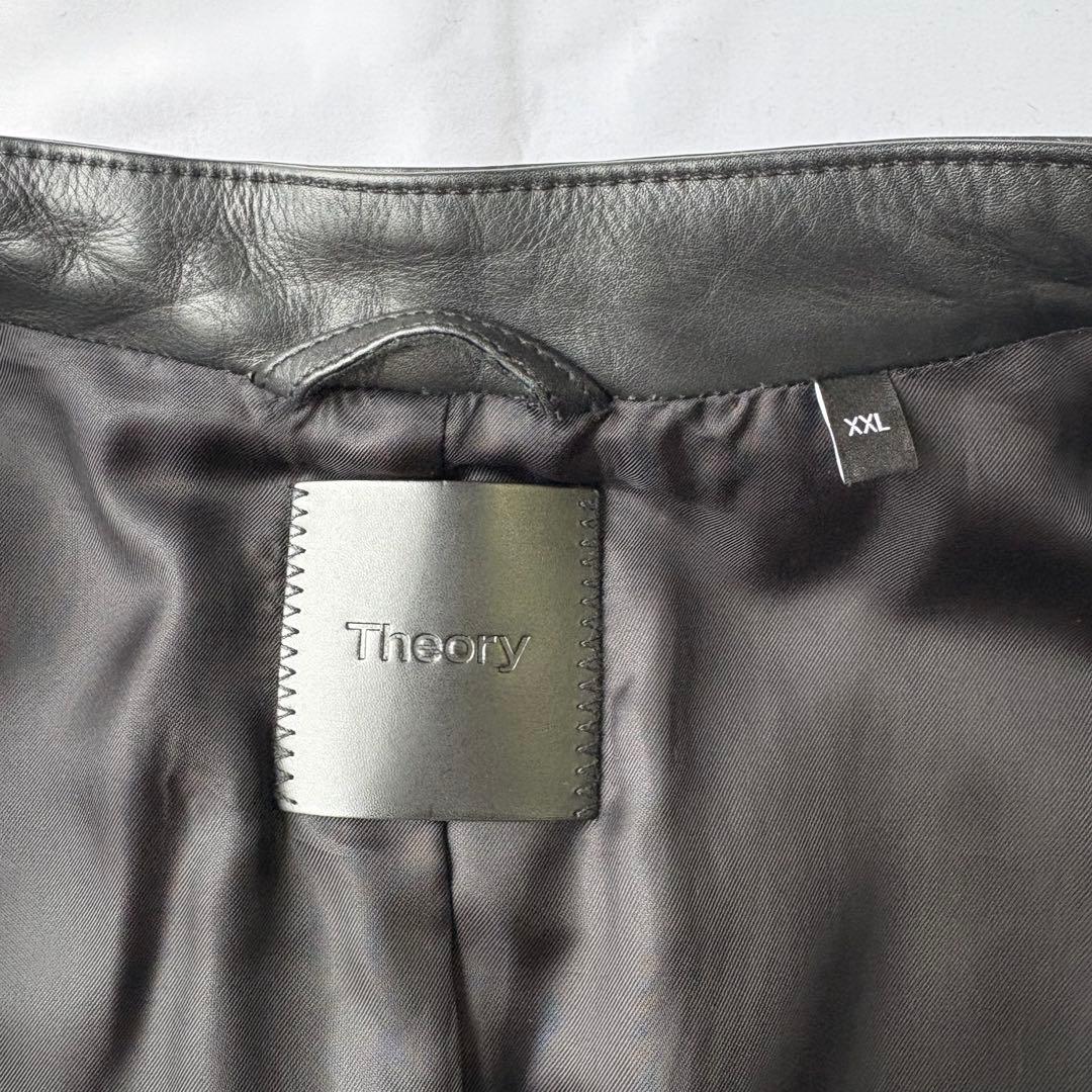美品 theory セオリー シングルライダースジャケット 牛革 XXL