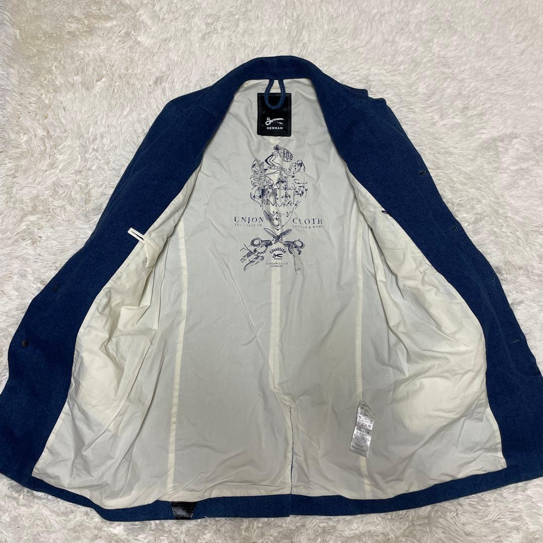 DENHAM 藍染　チェスターコート　Ｍ　デニム　テーラードジャケット　メンズ
