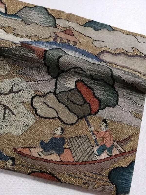 【珍】　★ 財布 緙絲古布 ★　緙絲 山水人物紋　明清織繍