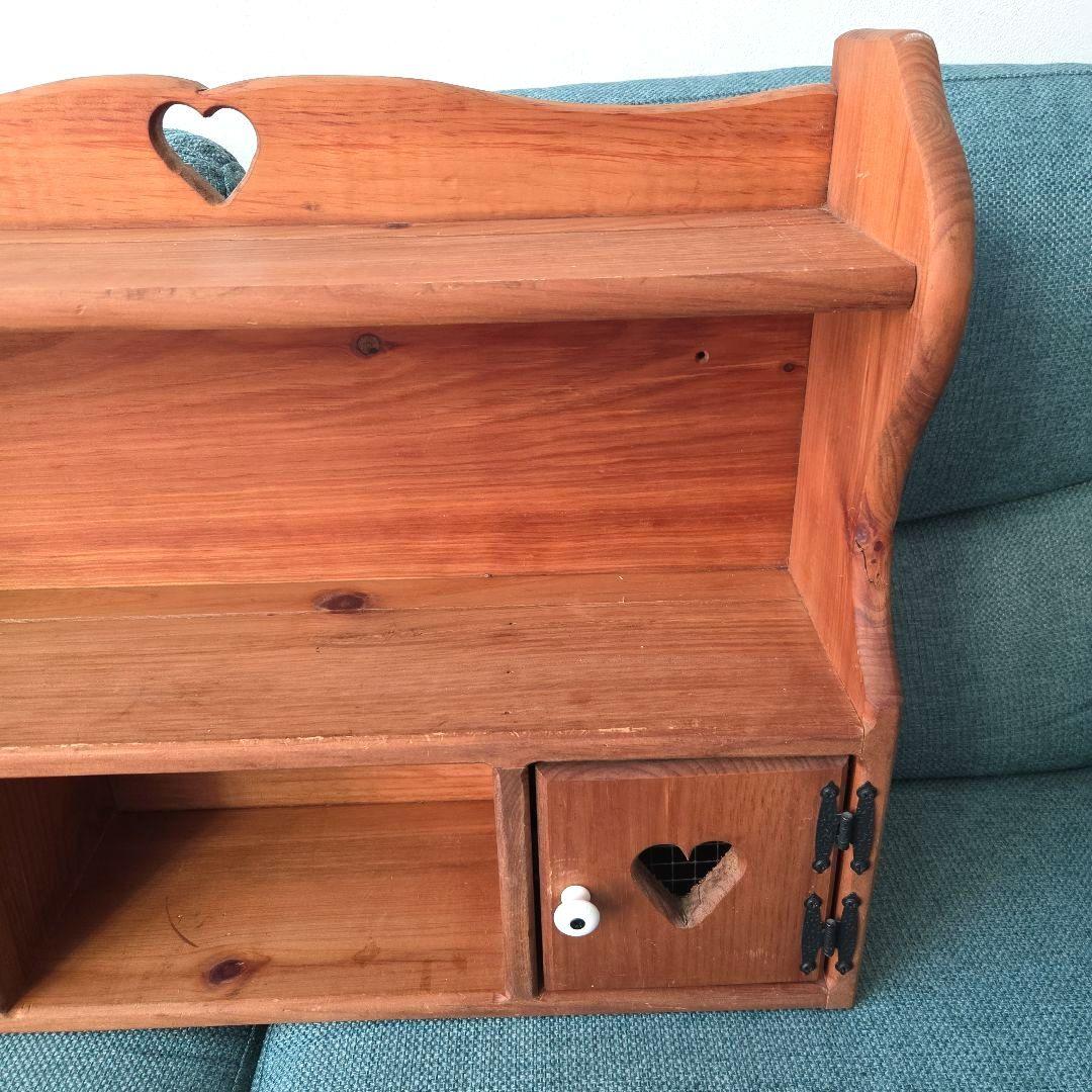 木製ラック ハート型引き出し付き