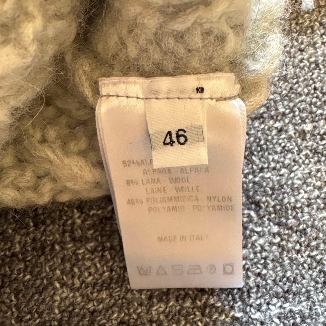 【クルチアーニ】イタリア製 アルパカ ケーブルカーディガン ショールカラー 46