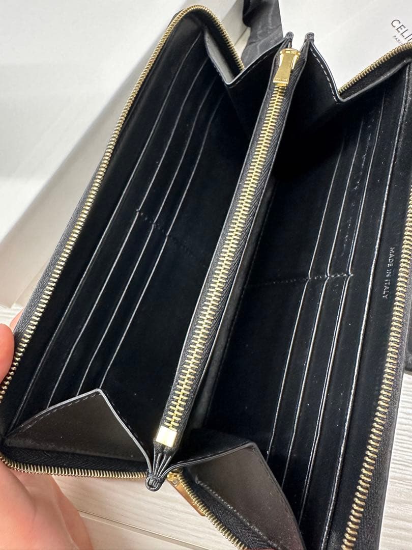 CELINE ラージジップドウォレット トリンオフキャンバス