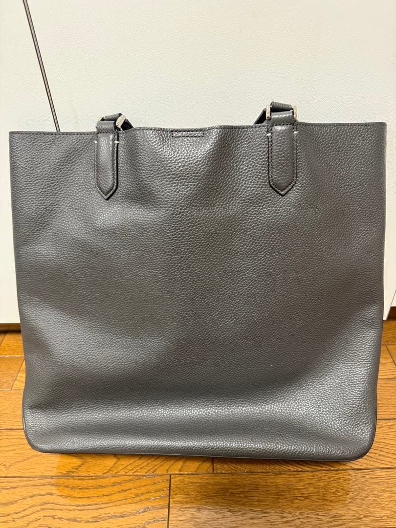 BARNEYS NEW YORKグレー/ターコイズ レザー トートバッグ