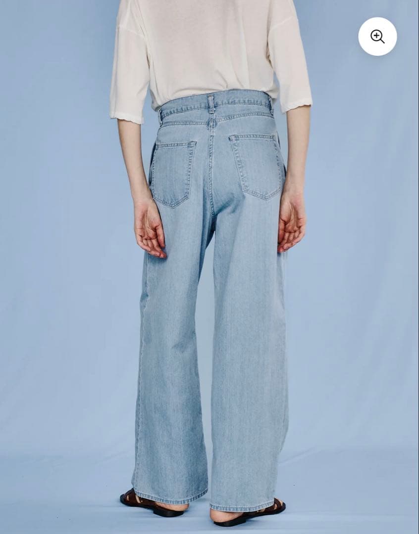 TICCA ライトデニムタックワイドパンツ　ライトブルー　size①