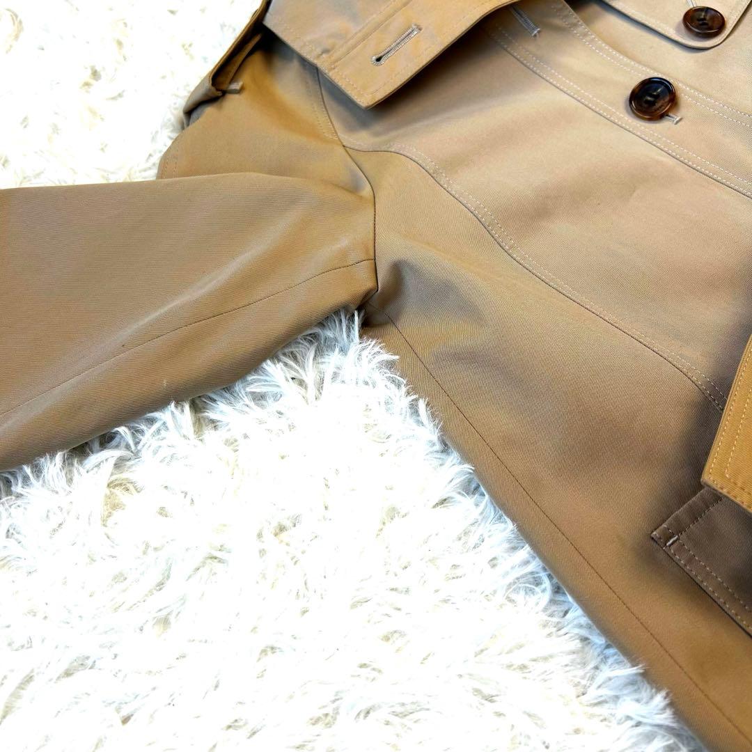 【美品】バーバリーロンドン ショートトレンチコート ノバチェック ベージュ 38