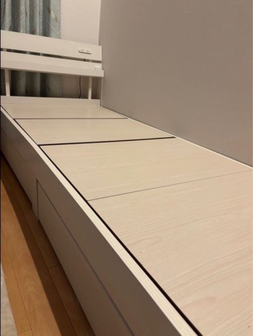 【受渡しのみ】引き出し付きセミシングルベッド ホワイト