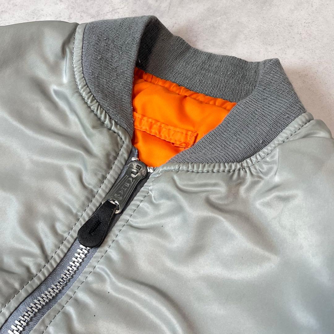ALPHA INDUSTRIES フライトジャケット USA製 シルバー XL