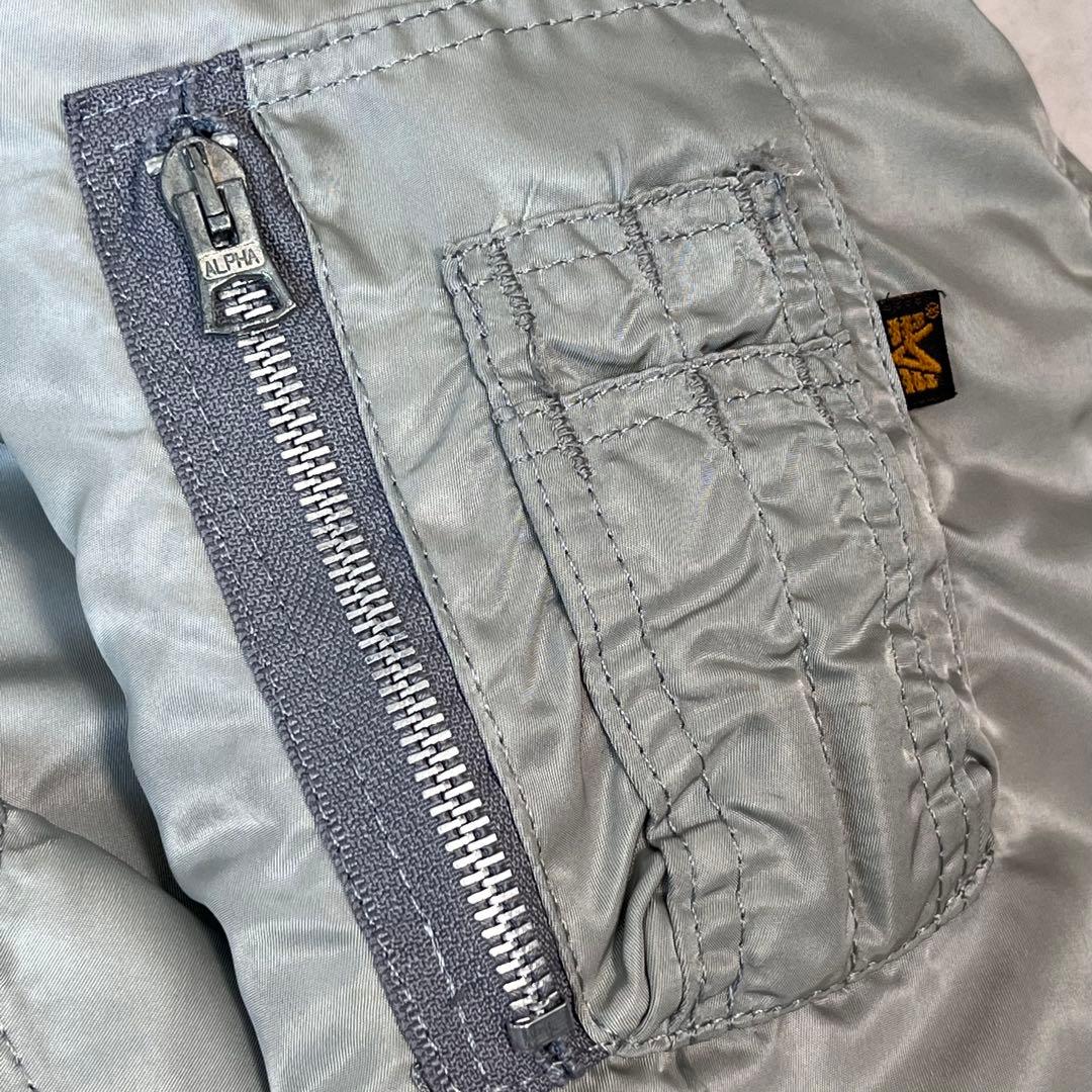 ALPHA INDUSTRIES フライトジャケット USA製 シルバー XL
