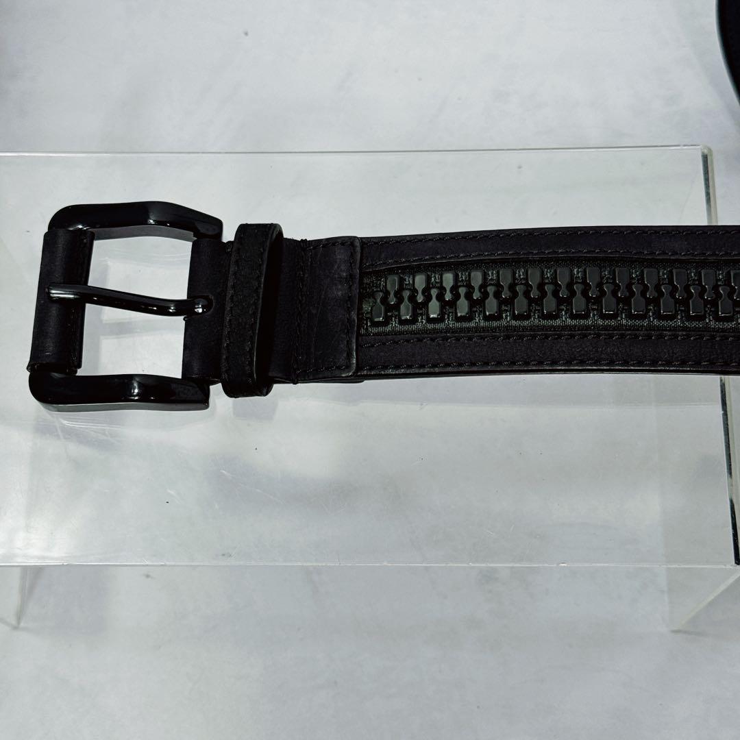 BURBERRY バーバリー ファスナーベルト 黒 革巻きバックル ヴィンテージ