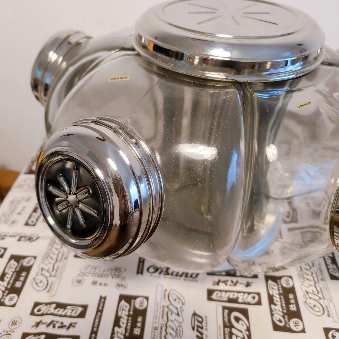 古道具　ガラスケース　海外アンティークの置物 キャンディーキャニスター　回転式