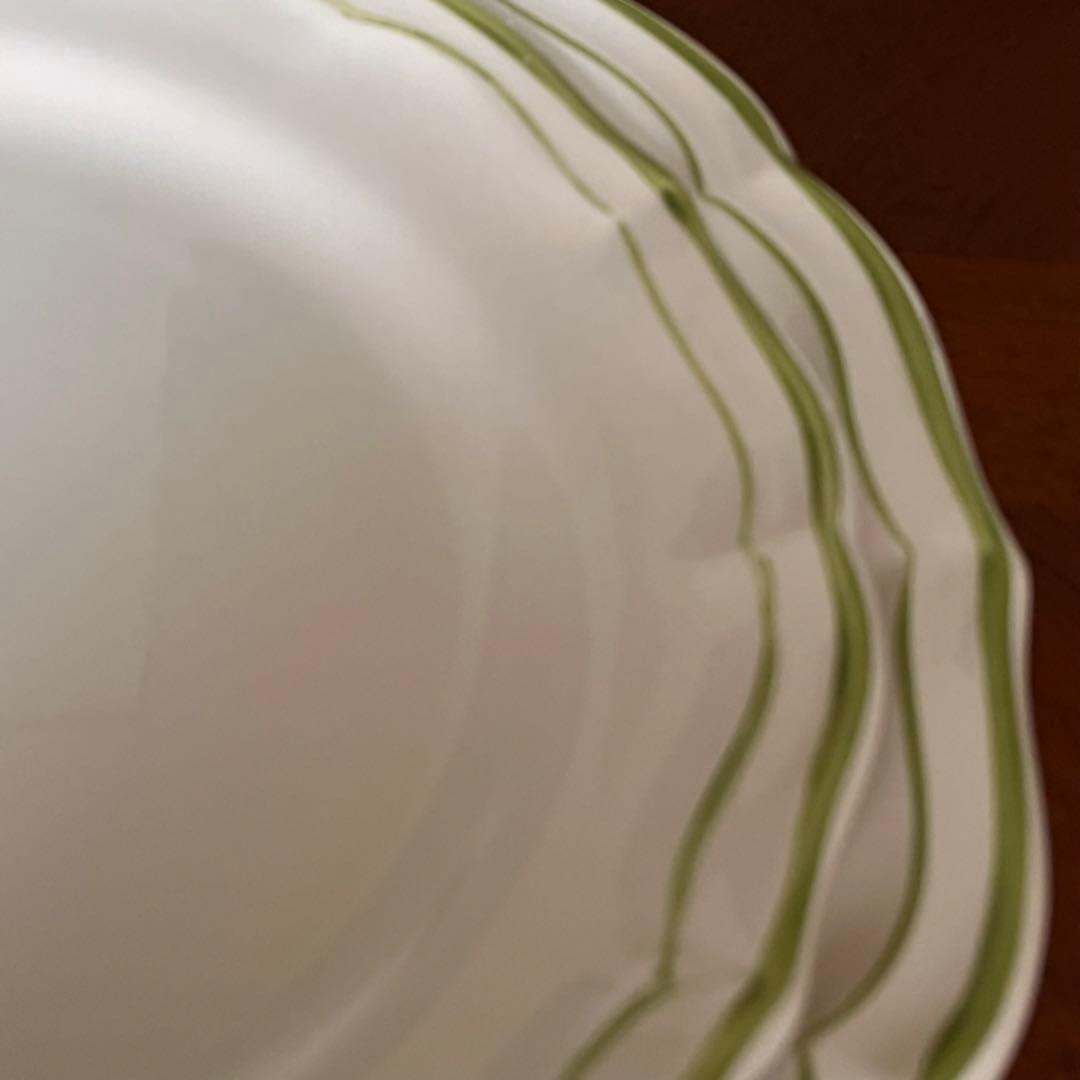 【美品】ジアン★Filets Verts★プレート　2枚（貫入なし）