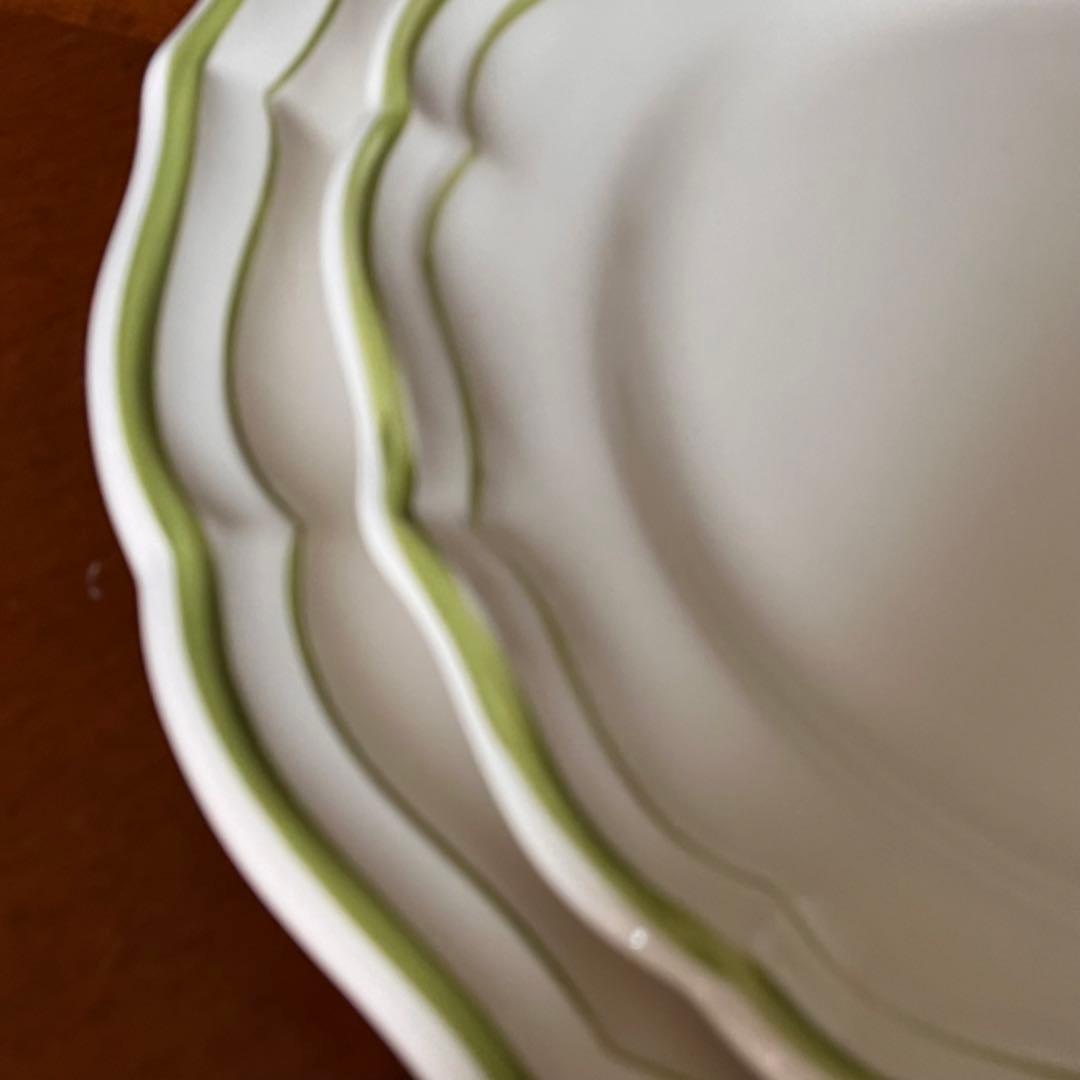 【美品】ジアン★Filets Verts★プレート　2枚（貫入なし）