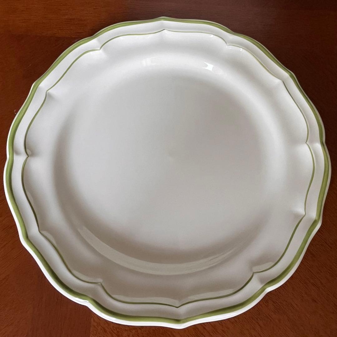 【美品】ジアン★Filets Verts★プレート　2枚（貫入なし）