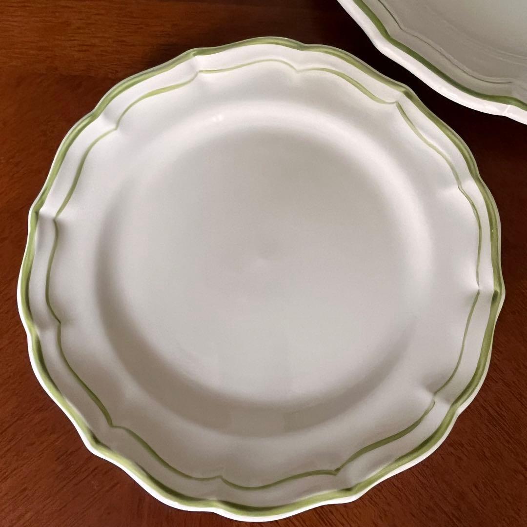 【美品】ジアン★Filets Verts★プレート　2枚（貫入なし）