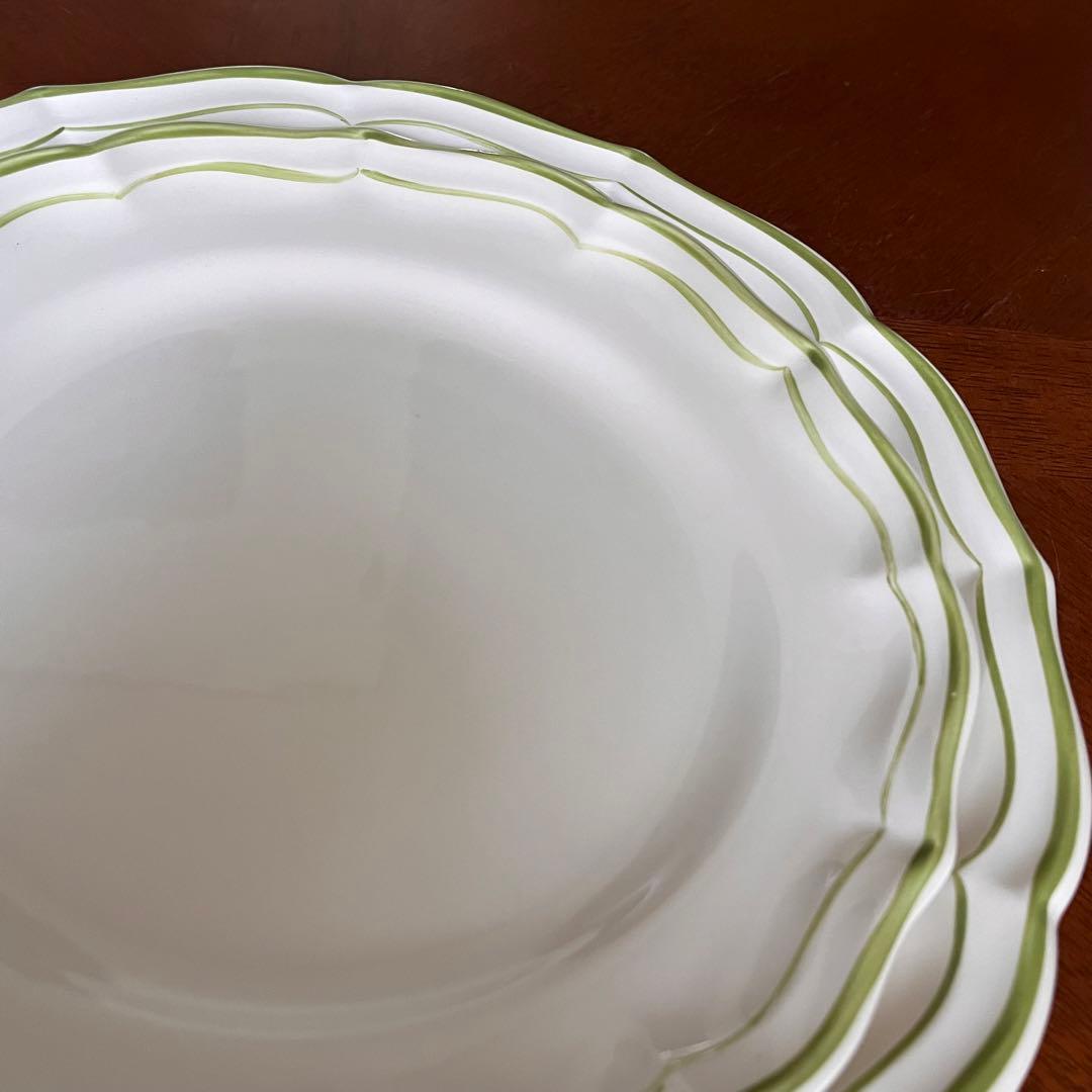 【美品】ジアン★Filets Verts★プレート　2枚（貫入なし）