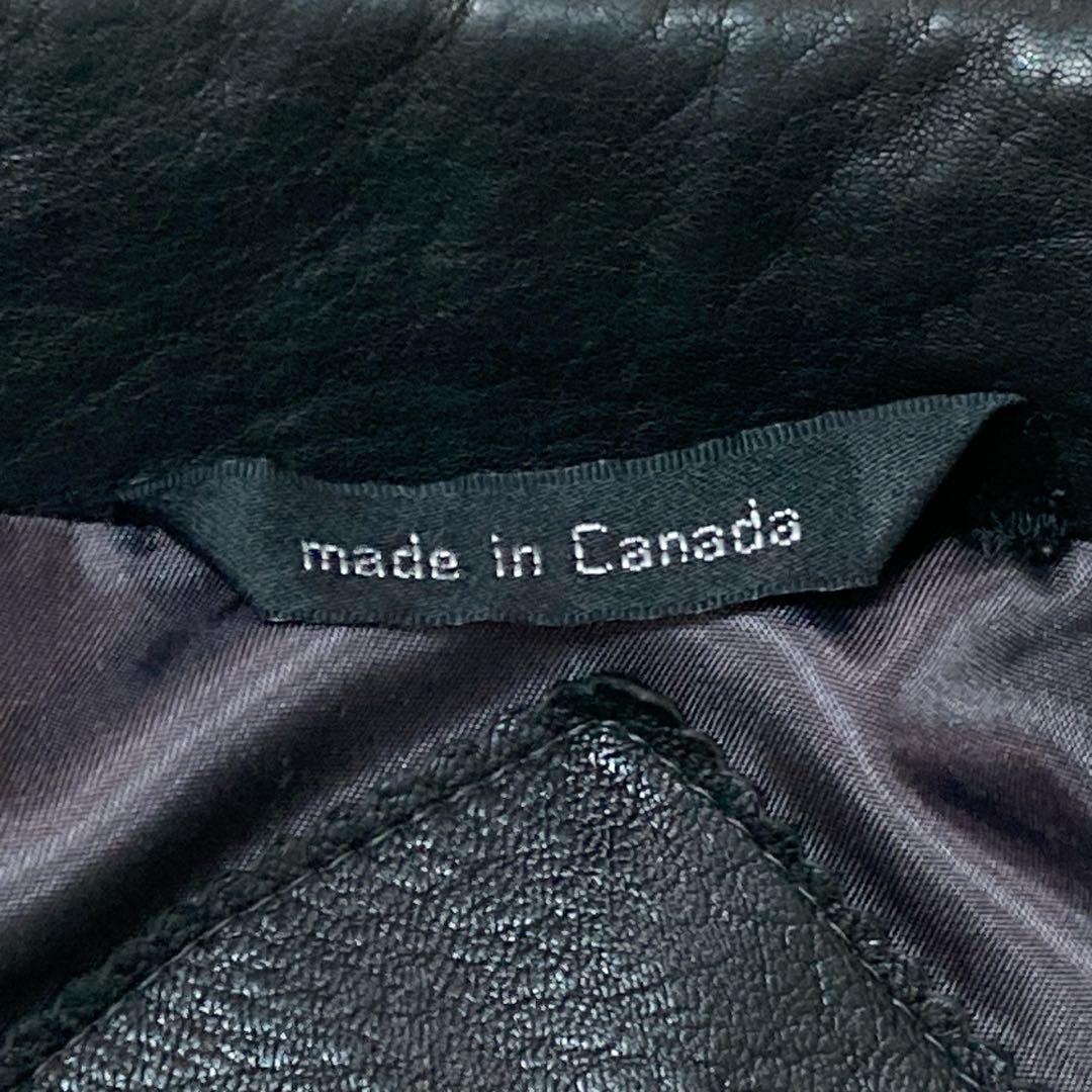 【美品】LONDON FOG ロンドンフォグ 短丈 レザーブルゾン カナダ製 黒