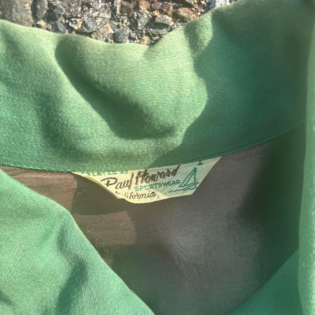 トップス 50s Rayon Gabardine Open Collar Shirt